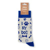 I Love My Dog socks with retail tag visible