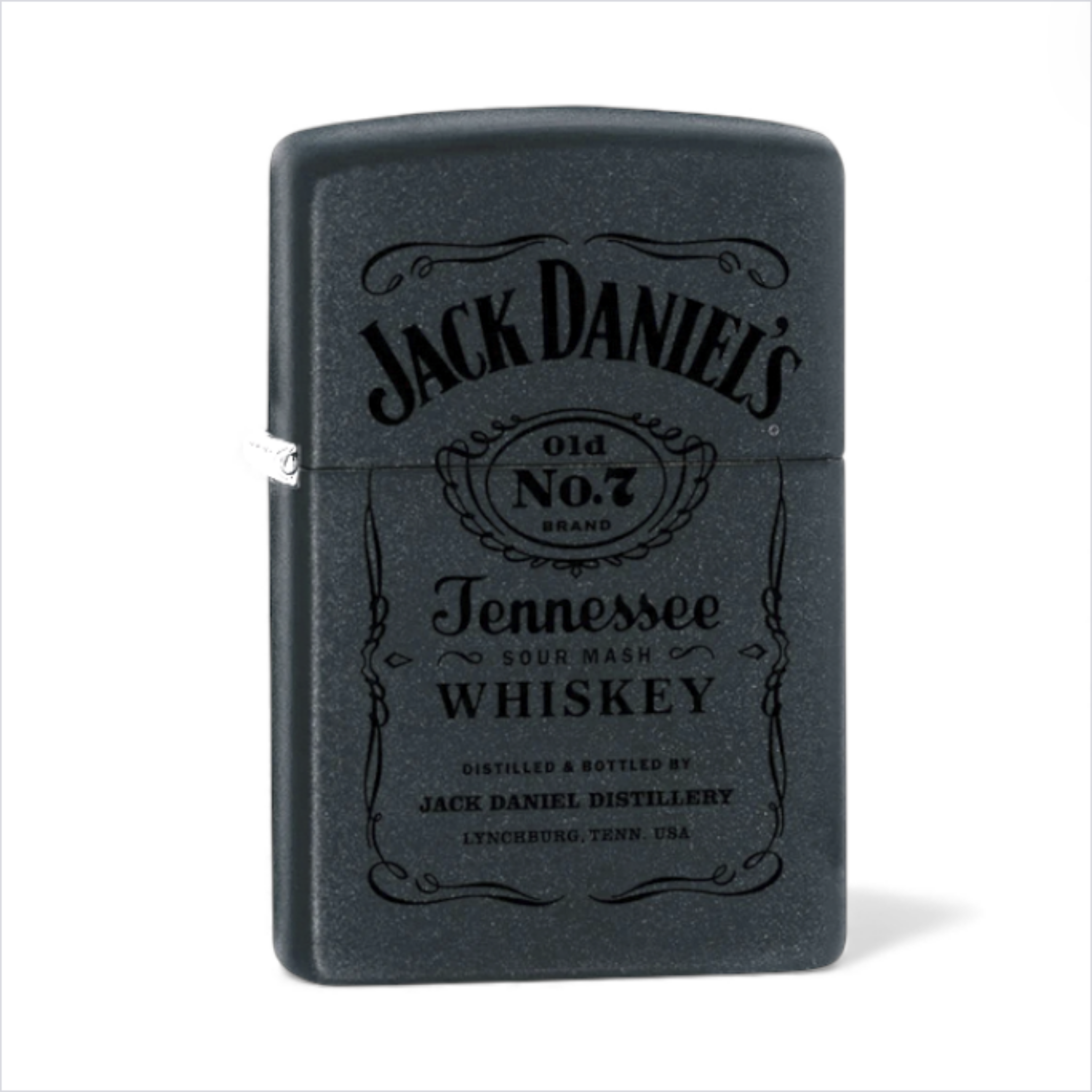 Jack Daniel’s Zippo 218 black matte windproof lighter with Old No.7 design