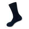 Black ribbed bamboo sock with classic design on white background