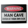 Large metal Man Cave tin wall sign with vintage style lettering for bars and games rooms