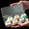 Mo Bros Beard Care Balm Gift Set inside an open silver travel tin