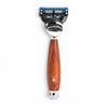MÜHLE VIVO plum wood Gillette Fusion razor with chrome detailing