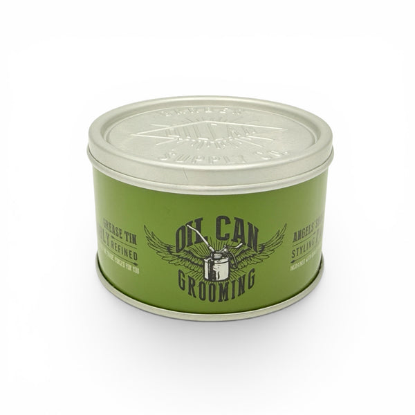Oil Can Grooming Angels’ Share Styling Paste 100ml tin on white background