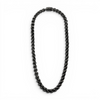 Oxidised stainless steel skull link necklace full view on white background