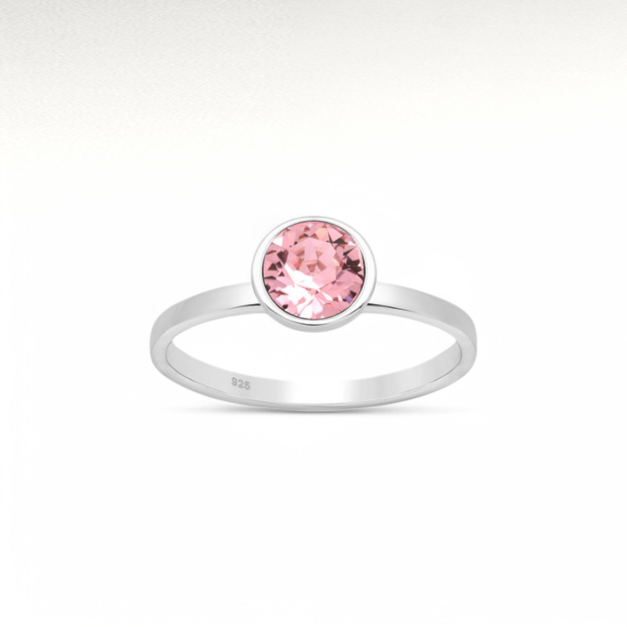 Sterling Silver Ring Decorated with Fine Austrian Crystal