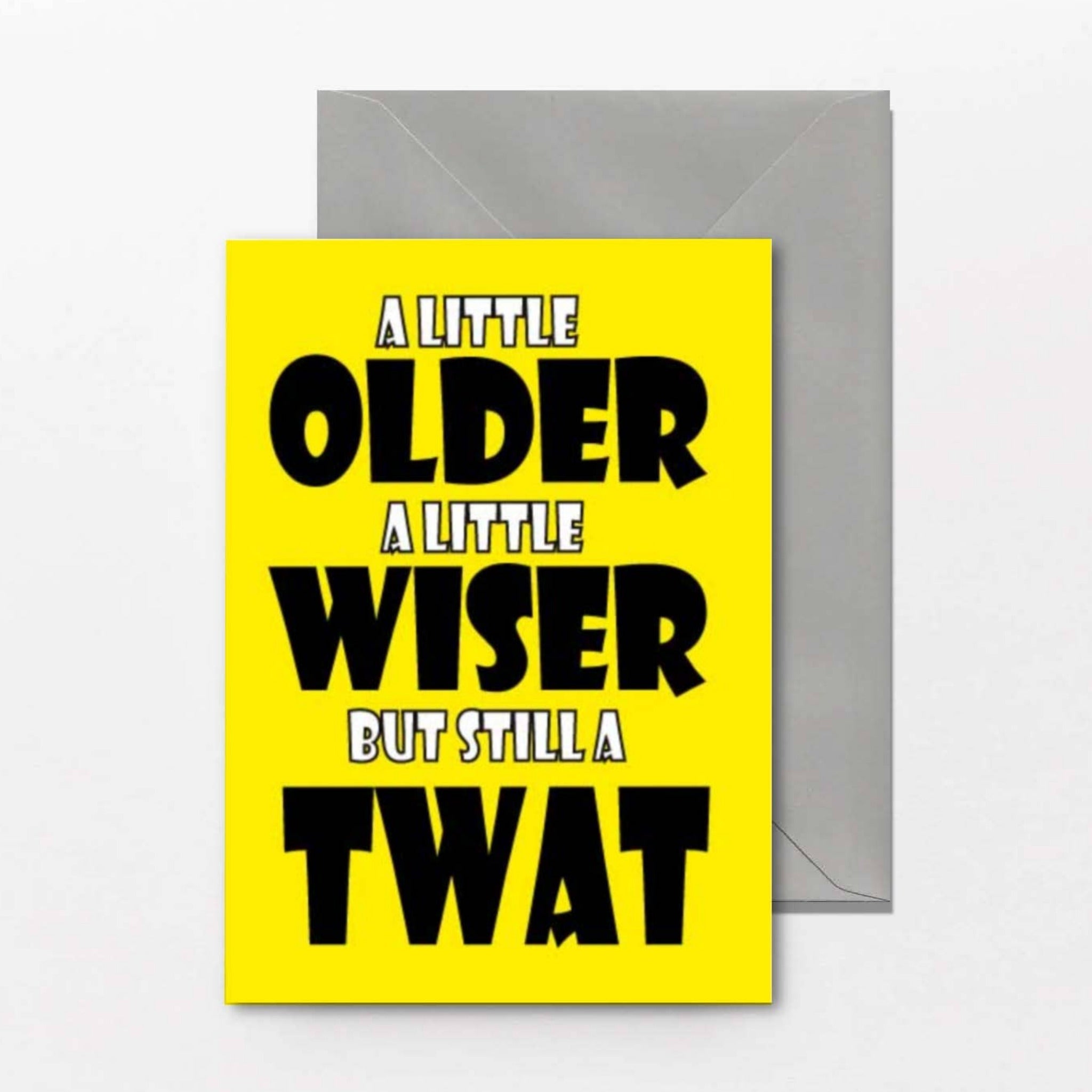 Rude birthday greeting card featuring the text 