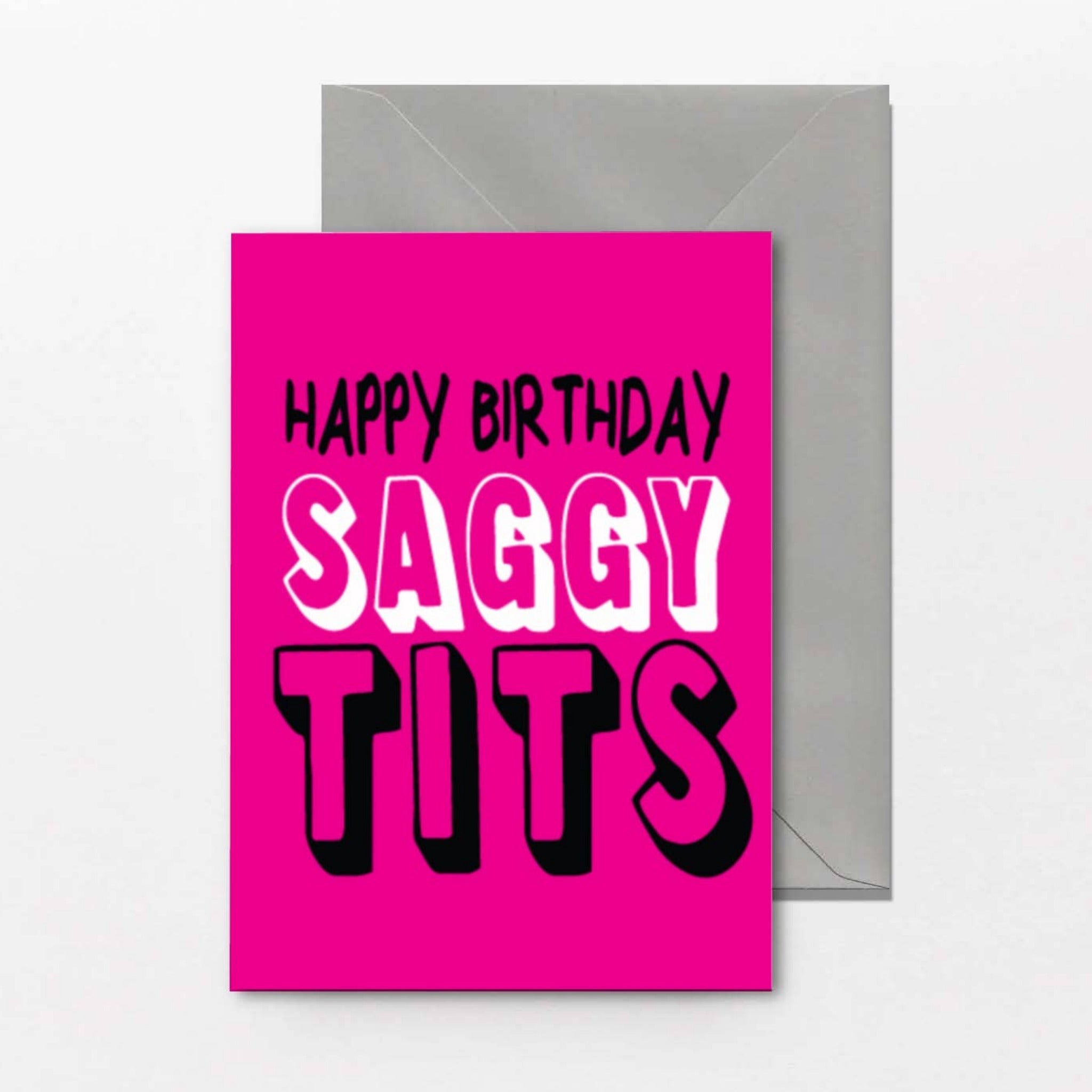 Rude birthday greeting card featuring the text 
