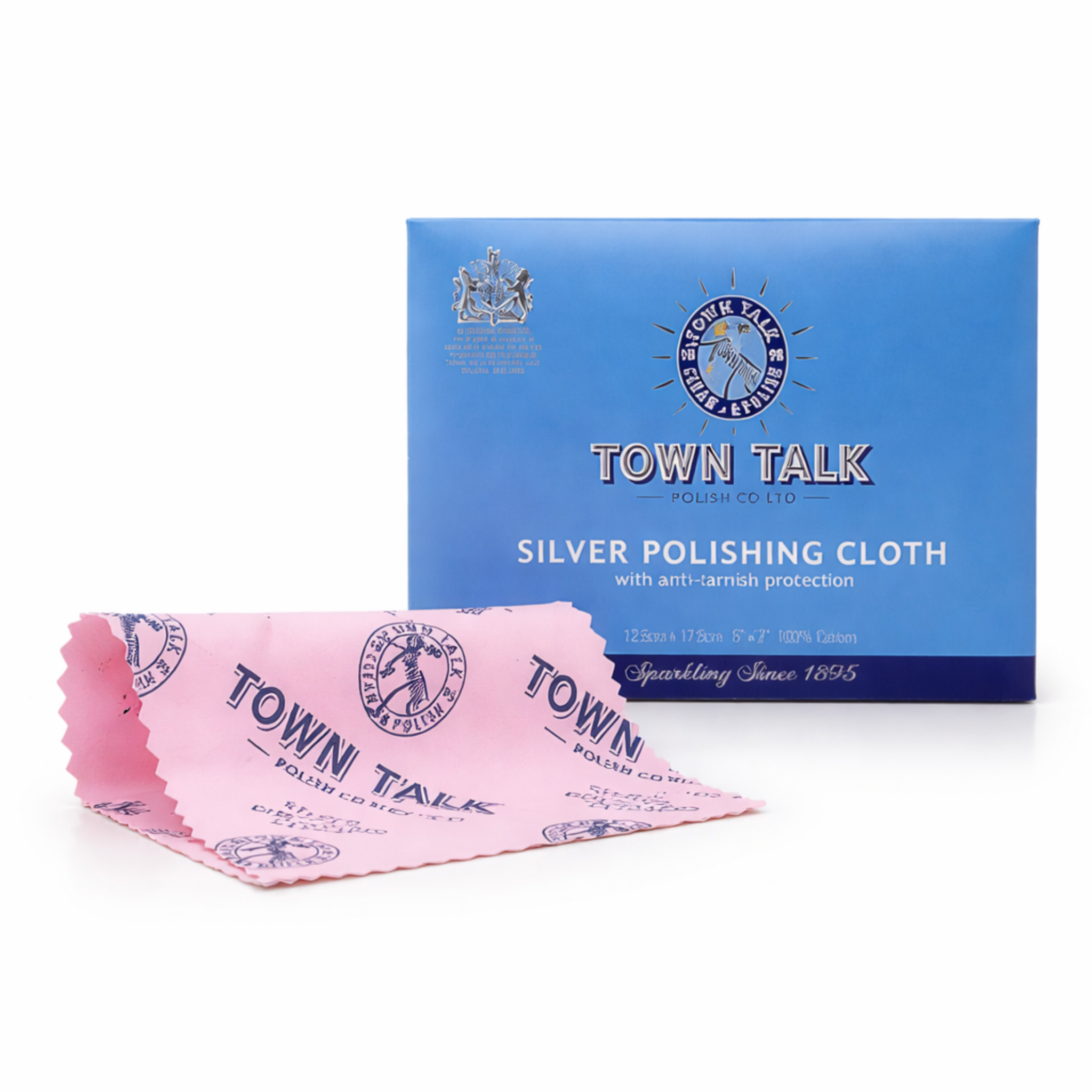 Silver polishing cloth for cleaning jewellery on a clean background