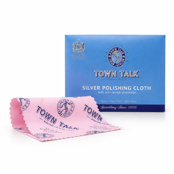 Silver polishing cloth for cleaning jewellery on a clean background