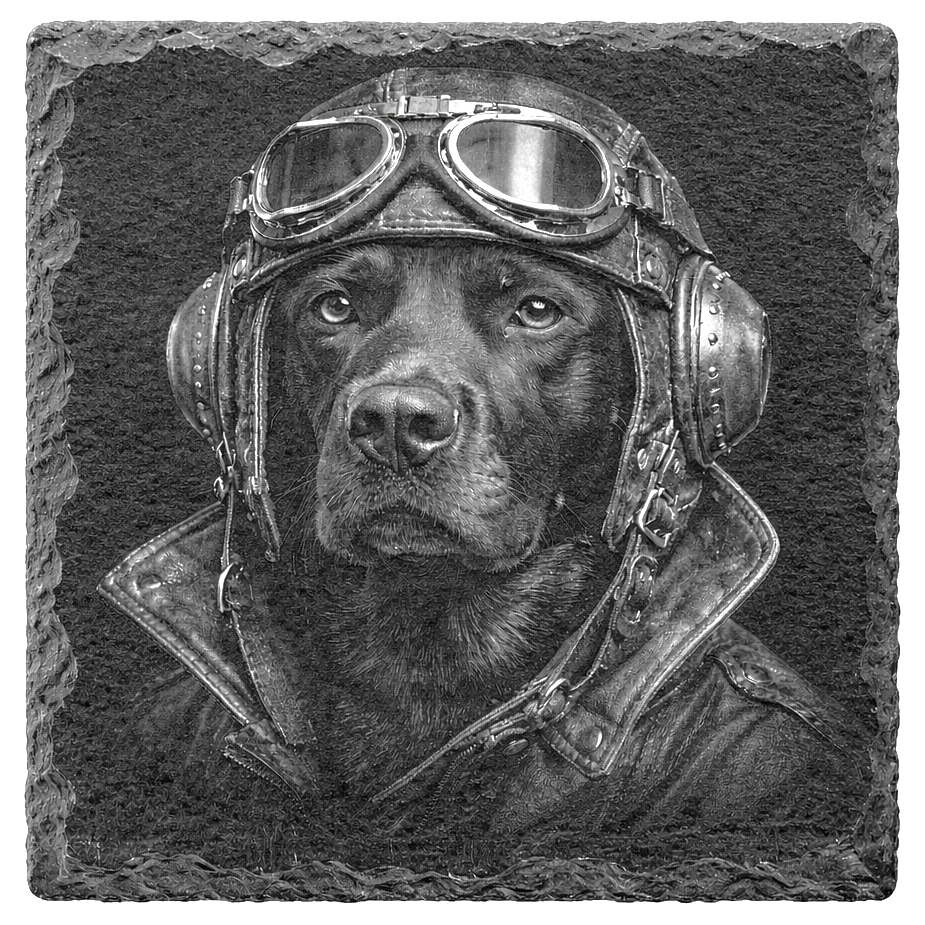 Black Labrador Slate Coaster