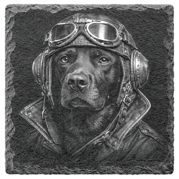 Black Labrador Slate Coaster