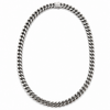 tainless steel 9mm curb chain necklace with polished finish and engraved box clasp.