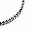 Close-up of a polished 9mm stainless steel curb chain necklace showing the smooth interlocking links and high shine finish.
