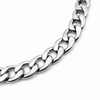 Close up of 11.5mm stainless steel curb chain links polished finish