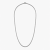 tainless steel 2mm rounded box chain necklace full view on white background