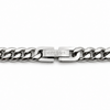 Stainless steel curb chain necklace clasp detail secure fastening matte and polished finish