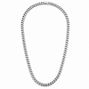 Stainless steel 6mm curb chain necklace matte and polished finish full view