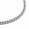 Close up of 6mm stainless steel curb chain with matte and polished contrast finish