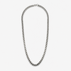 Stainless steel 6mm rounded box chain necklace full view on white background