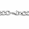Stainless steel curb chain necklace clasp detail showing secure fastening