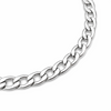 Close up of stainless steel curb chain links showing polished finish and thickness