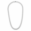Stainless steel 7.5mm curb chain necklace full product view on white background