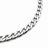 close up of 7mm flat curb chain links showing polished finish