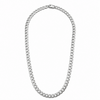 Stainless steel 7mm matte curb chain necklace full view on white background
