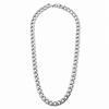 Stainless steel 9.5mm curb chain necklace full view on white background
