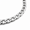 Close up of 9.5mm stainless steel curb chain links polished finish