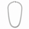 Stainless steel 9mm curb chain necklace full view on white background
