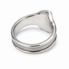 Rear view of a stainless steel adjustable spanner ring showing the adjustable open band and polished stainless steel finish on a white background.
