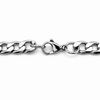 stainless steel flat curb chain necklace lobster clasp close up