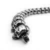 Close up of stainless steel skull bracelet fold clasp