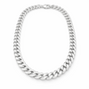 Sterling silver curb chain bracelet on a white background