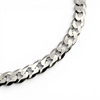 close up of 5mm sterling silver curb chain links showing polished finish