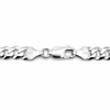 Sterling silver curb chain necklace clasp and link detail with rhodium finish