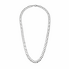 Sterling silver 7mm curb chain necklace 20 inch full product view on white background