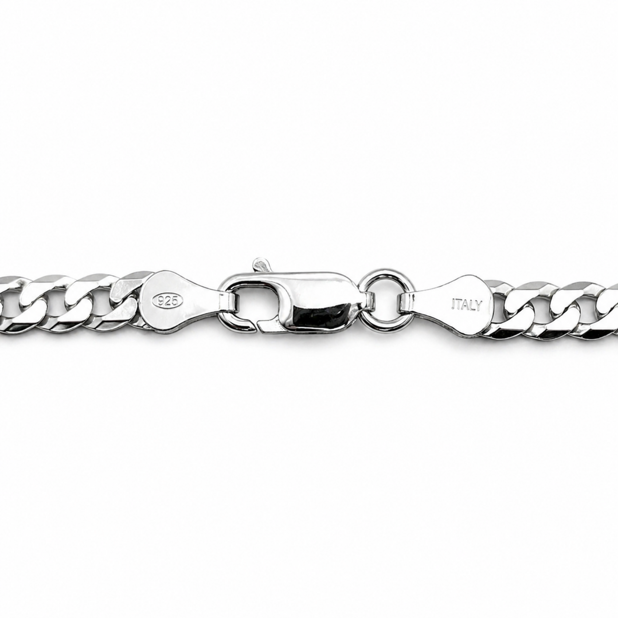 sterling silver curb chain necklace lobster clasp close