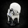 Rear view of the Stormtrooper Too Hot To Handle ornament showing the melting helmet design and flowing black resin effect