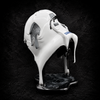 Side view of the Stormtrooper Too Hot To Handle ornament featuring the melting helmet detail and sculpted resin base