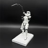 Original Stormtrooper What a Catch fishing figurine 16.5cm front left angle view on display base showing fishing pose and rod