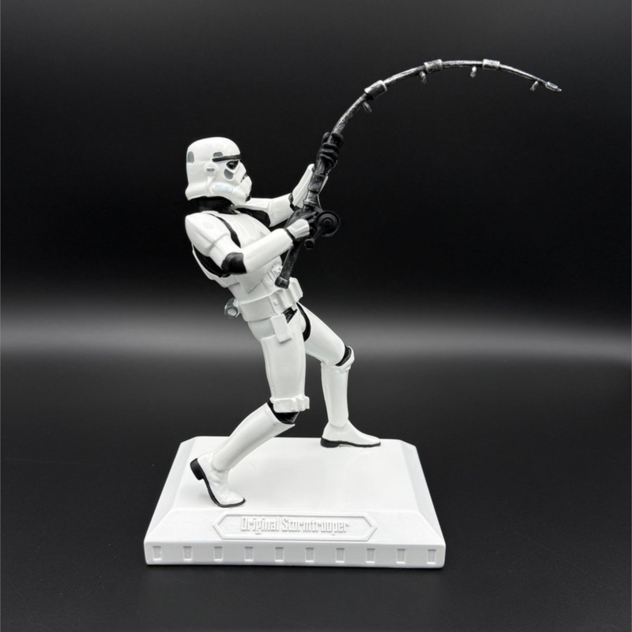 Original Stormtrooper What a Catch fishing figurine 16.5cm side angle view with fishing rod