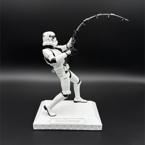 Original Stormtrooper What a Catch fishing figurine 16.5cm side angle view with fishing rod