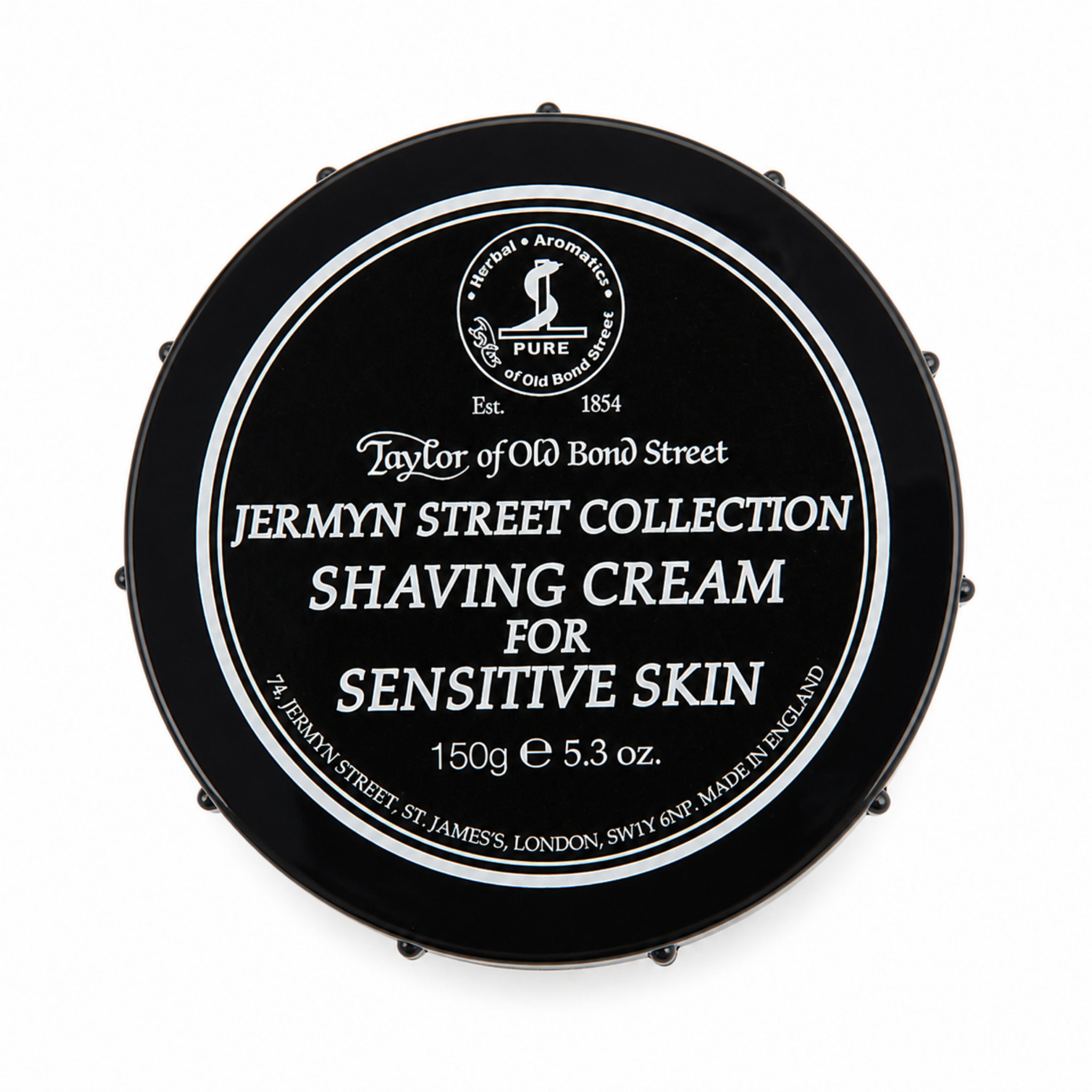 Top down view of Taylor of Old Bond Street Jermyn Street shaving cream bowl for sensitive skin