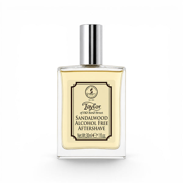 Taylor of Old Bond Street Sandalwood alcohol free aftershave 30ml on white background