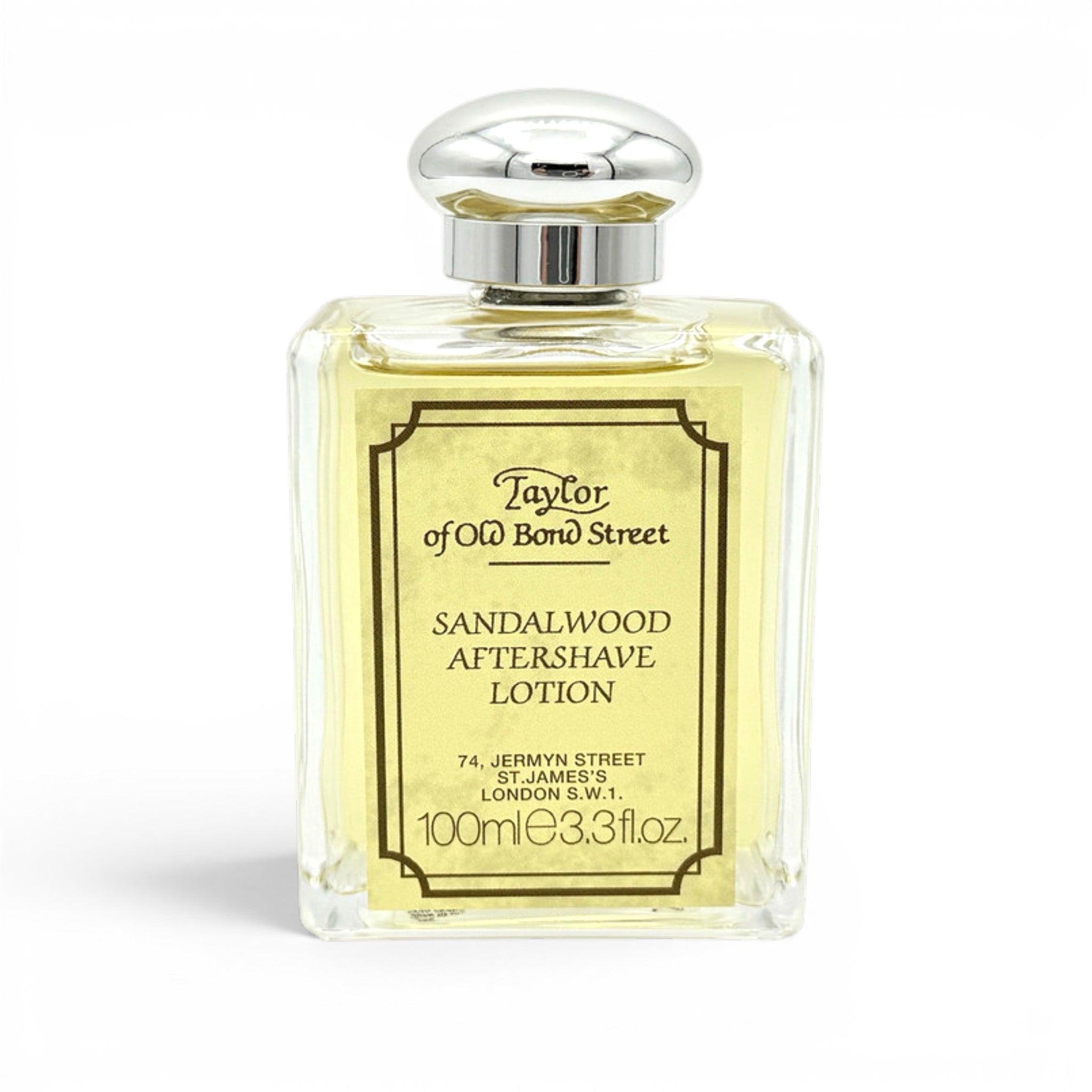 Taylor of Old Bond Street Sandalwood Cologne 100ml glass bottle on white background