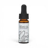 10ml ylang ylang sandalwood beard oil bottle with pipette lid on white background