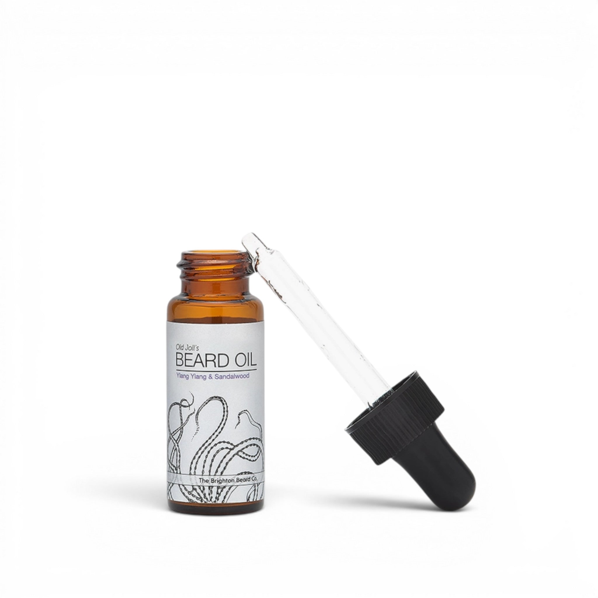 10ml beard oil bottle with pipette removed showing applicator detail