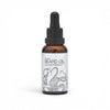 30ml ylang ylang sandalwood beard oil bottle with pipette lid on white background